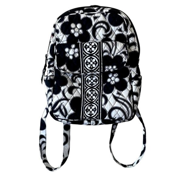 Vera Bradley Cottage Core Night & Day Black & White Floral Printed Boho Backpack - Picture 1 of 15